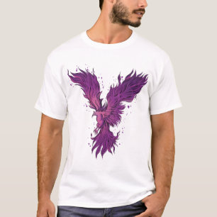 Flying Purple Phoenix Bird Graphic T-Shirt - cool