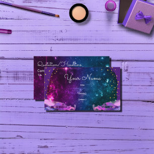 Flying  purple saucers  in the artistic galaxy business card