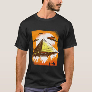 Flying Pyramid Egypt Ufo Conspiracy Illuminati Tee