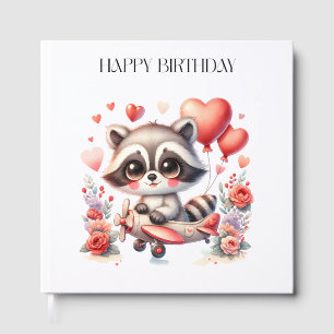 Flying Racoon Birthday Guest Book