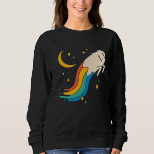 Flying Rainbow Cat Meme Cat Emo Soft Grunge EGirl Sweatshirt