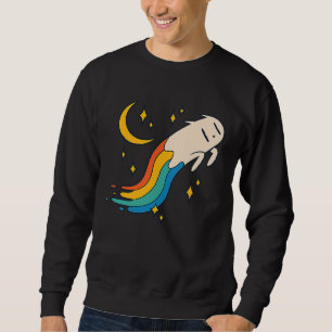 Flying Rainbow Cat Meme Cat Emo Soft Grunge EGirl Sweatshirt