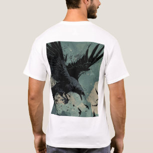 Flying Raven Comic Style T-Shirt