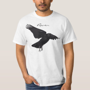 Flying Raven Taking-off Wildlife Art Shirt
