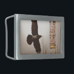 Flying Raven & Totem-Pole Fantasy Art Rectangular Belt Buckle<br><div class="desc">"Flight of the Raven Spirit" fantasy design by Skye Ryan-Evans © An ebony-black Raven flies across the gaze of a sacred Totem Pole. He is the Raven Spirit and keeps watch over things that are not of this World. A powerful image with a spiritual message for Crow and Raven-lovers. 25%...</div>