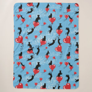 Flying red balloons sherpa blanket