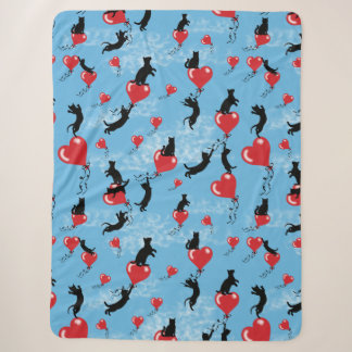 Flying red balloons sherpa blanket