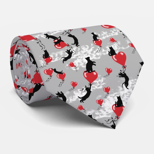 Flying red balloons tie (Rolled)