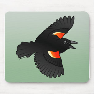 Flying Red-winged Blackbird Mouse Pad
