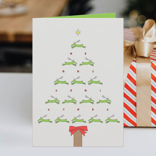 FLYING REINDEER CHRISTMAS CARD