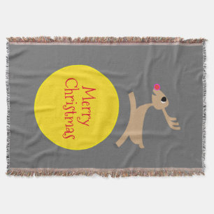 Flying Reindeer Throw Blanket