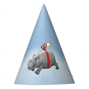 Flying Rocket Hippo Party Hat