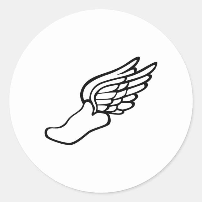 Flying Running Shoe Classic Round Sticker (Front)