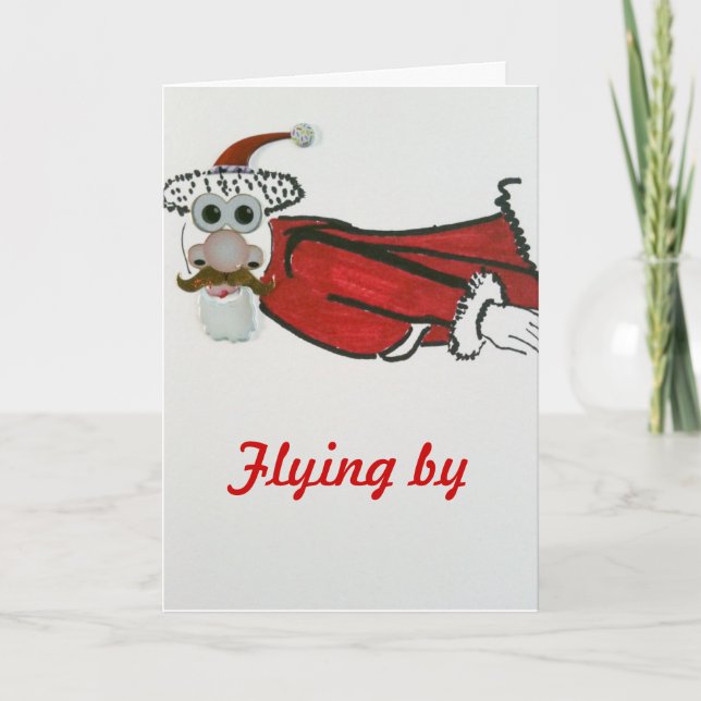 Flying Santa Holiday Card (Front)