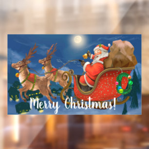 Flying Santa Reindeer and Sleigh 
