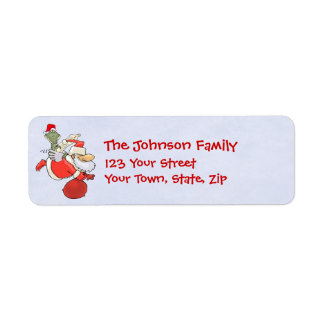 Flying Santa with Gator Return Address Label