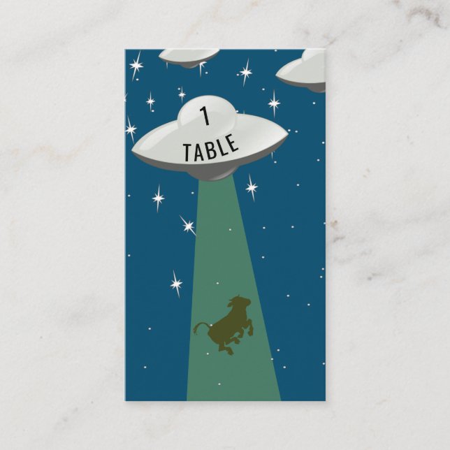 Flying Saucer Alien Cow Abduction Place Place Card (Front)