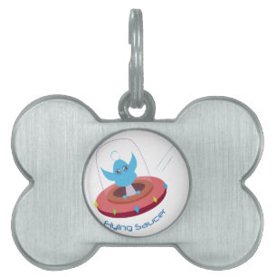 Flying Saucer Pet Name Tag