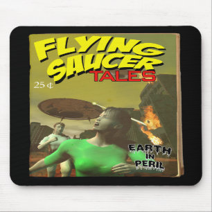 Flying Saucer Tales Fake Pulp Cover Mousepad