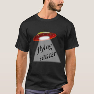 Flying saucer UFO flying saucer with alien family T-Shirt