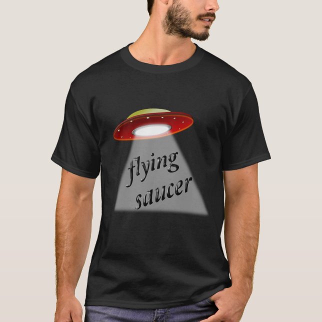 Flying saucer UFO flying saucer with alien family T-Shirt (Front)
