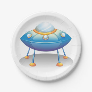 Flying Saucer UFO Paper Plate