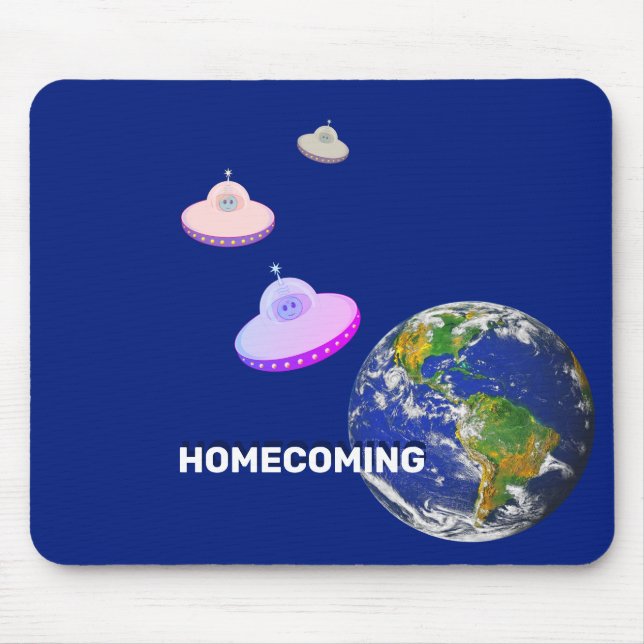 Flying saucers & your text mouse pad (Front)