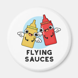Flying Sauces Funny Food Pun  Magnet