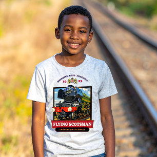 Flying Scotsman 4472 Steam Locomotive Retro Poster T-Shirt