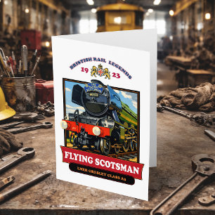 Flying Scotsman 4472 Steam Locomotive Retro Poster Thank You Card