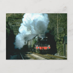 Flying Scotsman caught between tunnels at Barons W Postcard