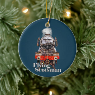 Flying Scotsman – Steam Locomotive Illustration Ceramic Ornament