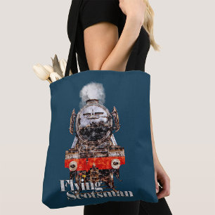 Flying Scotsman – Steam Locomotive Illustration Tote Bag