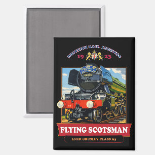 Flying Scotsman Steam Locomotive Vintage Poster Magnet