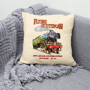 Flying Scotsman Steam Train English Locomotive  Cushion