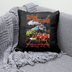 Flying Scotsman Steam Train English Locomotive Cushion