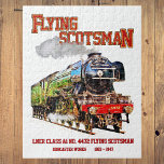 Flying Scotsman Steam Train English Locomotive  Jigsaw Puzzle<br><div class="desc">Grunge design of the Flying Scotsman vintage steam train. Classic English LNER Class A1 NO. 4472 Flying Scotsman Locomotive.</div>