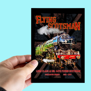 Flying Scotsman Steam Train English Locomotive Postcard