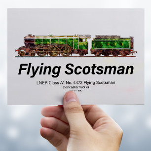 Flying Scotsman Steam Train English Locomotive Postcard