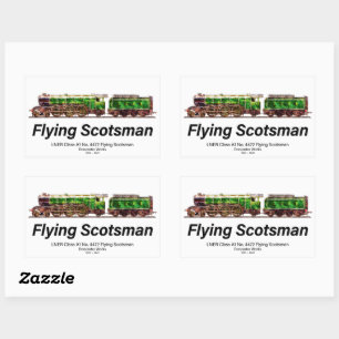 Flying Scotsman Steam Train English Locomotive  Rectangular Sticker