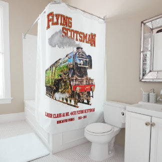 Flying Scotsman Steam Train English Locomotive Shower Curtain