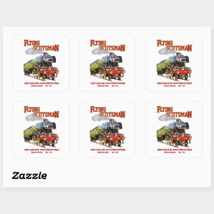 Flying Scotsman Steam Train English Locomotive  Square Sticker