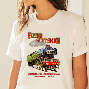 Flying Scotsman Steam Train English Locomotive  T-Shirt