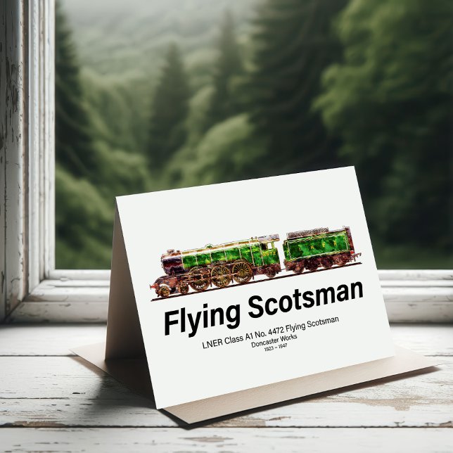 Flying Scotsman Steam Train English Locomotive  Thank You Card (Creator Uploaded)