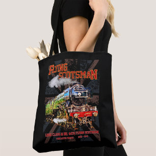 Flying Scotsman Steam Train English Locomotive Tote Bag