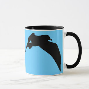 Flying Sea Gull Black Silhouette Customisable Mugs