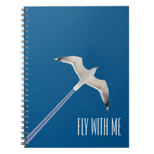 Flying seagull and the contrail notebook