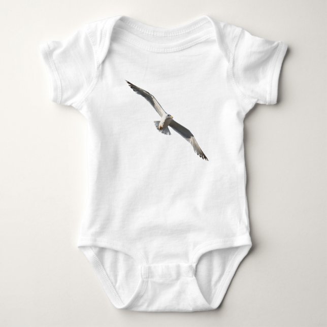 Flying seagull baby bodysuit (Front)