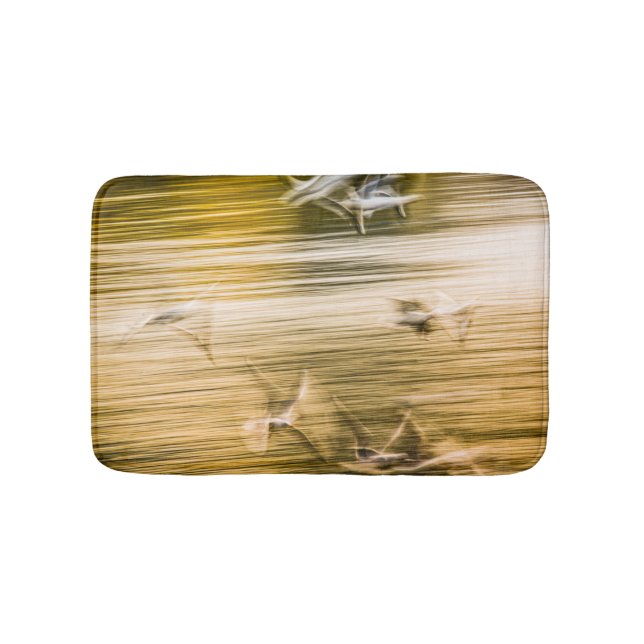 Flying seagulls - abstract bath mat (Front)