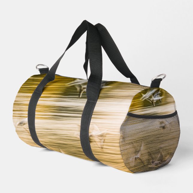 Flying seagulls - abstract duffle bag (Right Corner)